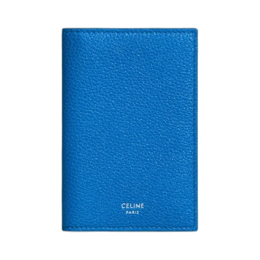Vertical Card Holder In Grained Calfskin