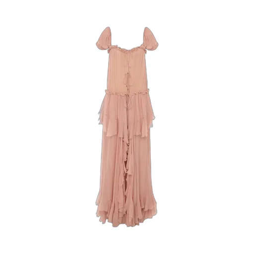 Chloé Gathered Ruffled Maxi Dress