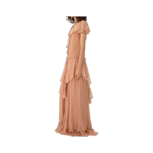 Chloé Gathered Ruffled Maxi Dress