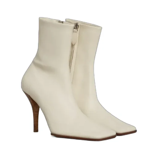 Soft Square Boots In Leather