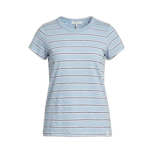 Rag & Bone Striped Printed Crewneck T-Shirt