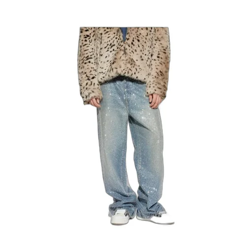 Amiri Embellished Straight-Leg Jeans