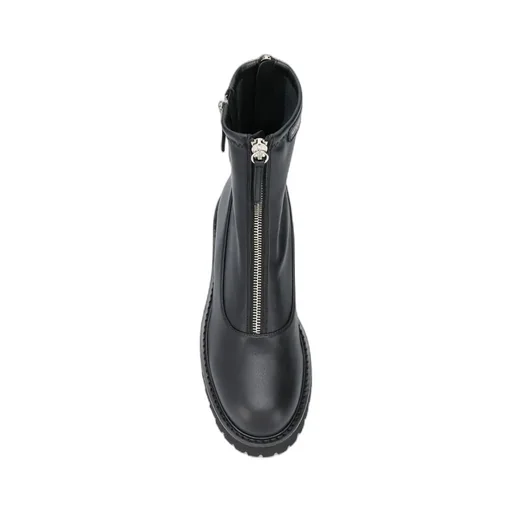Front Zipper And Ankle Boots