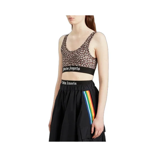 Leopard-Print Cropped Vest