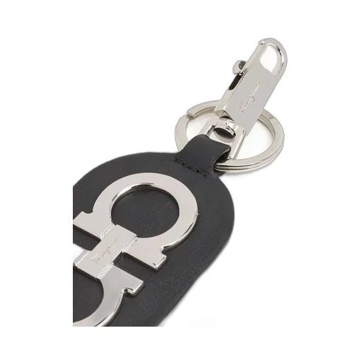 Logo-Plaque Leather Keyring