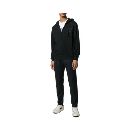 Logo Printed Hooded Casual Jacket
