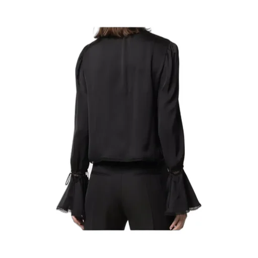 Lace-Detail Silk Blouse