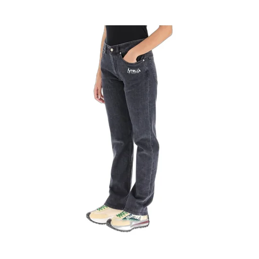 Stella Mccartney Logo Printed Straight Leg Jeans