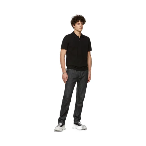 Ribbed Cotton Polo Shirt