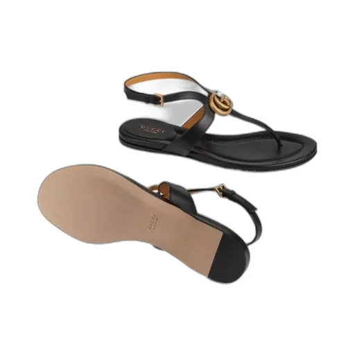 Double G Leather Thong Sandals