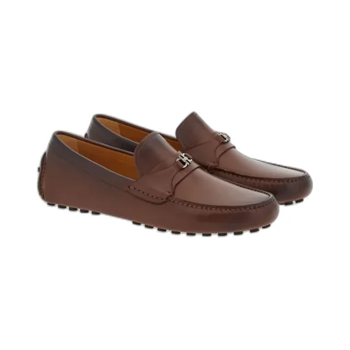Salvatore Ferragamo Gancini Plaque Slip-On Loafers