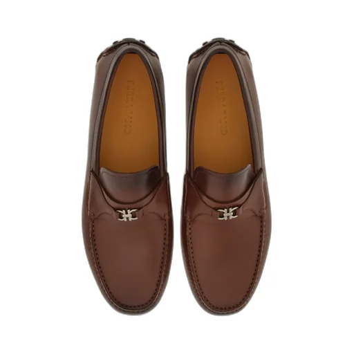 Salvatore Ferragamo Gancini Plaque Slip-On Loafers