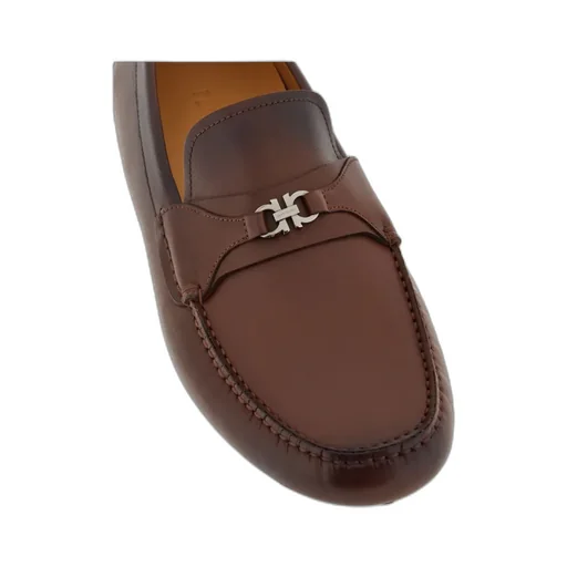 Salvatore Ferragamo Gancini Plaque Slip-On Loafers