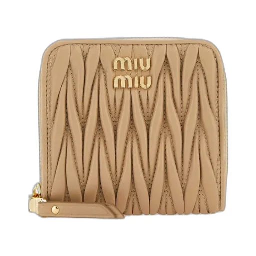 Matelassé-Effect Leather Wallet