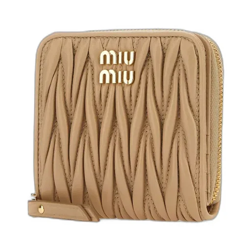 Matelassé-Effect Leather Wallet