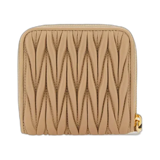 Matelassé-Effect Leather Wallet