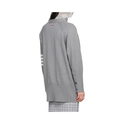 Thom Browne 4-Bar Long Sleeved Knit Cardigan