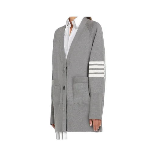 Thom Browne 4-Bar Long Sleeved Knit Cardigan