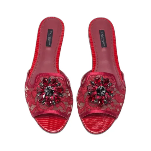 Dolce & Gabbana Bianca Lace Detailed Sandals