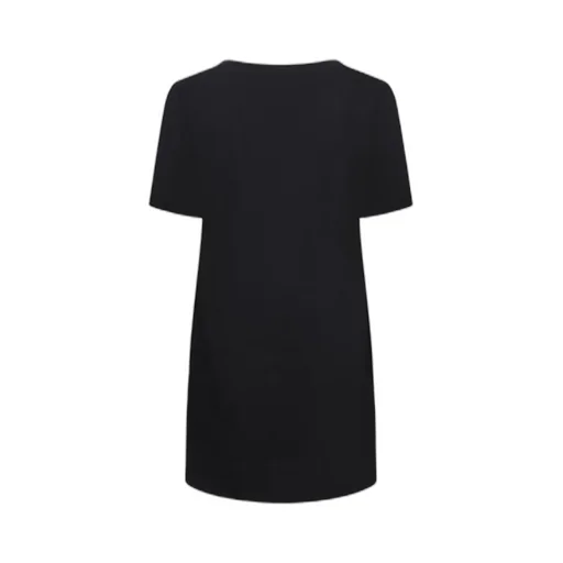 Black Lace Bear Logo Printed T-Shirt Dress
