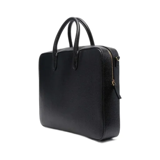 Thom Browne Logo-Print Top Handle Laptop Bag