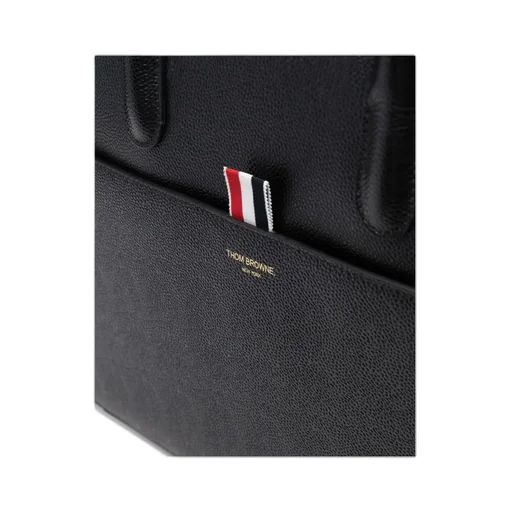 Thom Browne Logo-Print Top Handle Laptop Bag