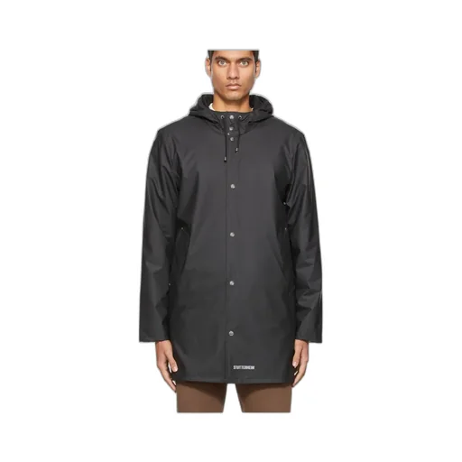 Black Rope Hood Overcoat