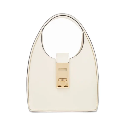 Salvatore Ferragamo Gancini-Buckle Logo-Engraved Mini Hobo Bag
