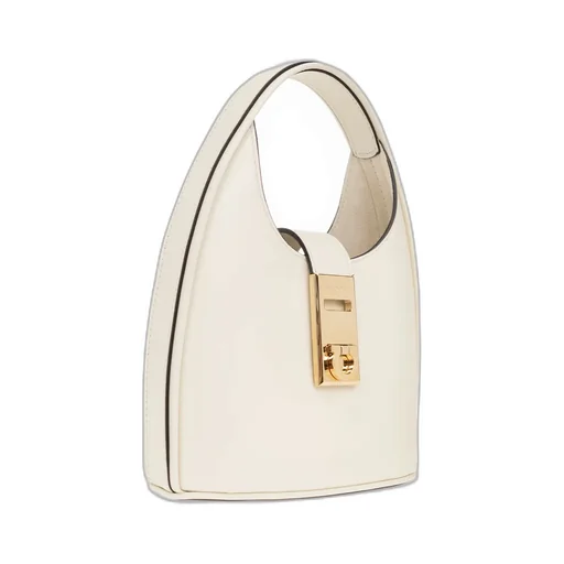 Salvatore Ferragamo Gancini-Buckle Logo-Engraved Mini Hobo Bag