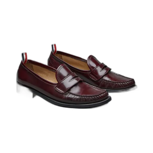 Pleated Leather Penny Loafers