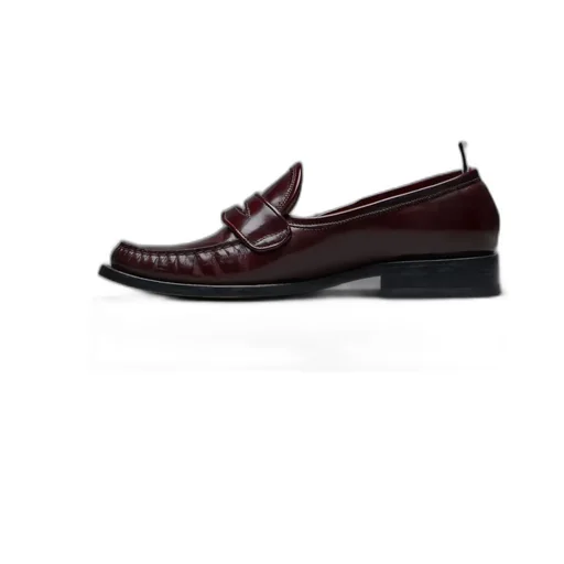 Pleated Leather Penny Loafers