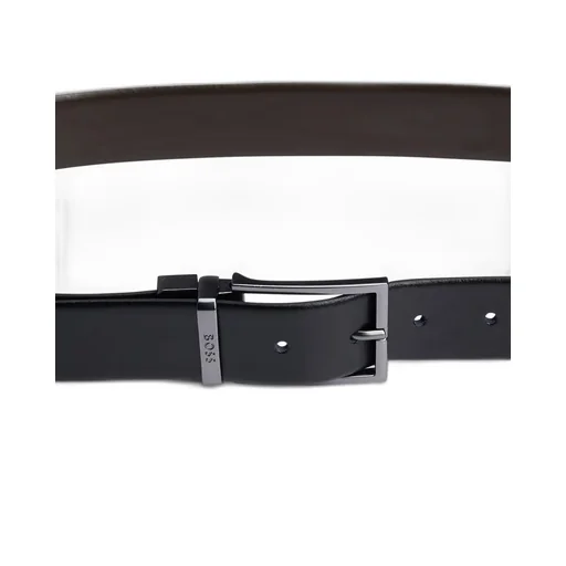 Logo-Engraved Leather Belt