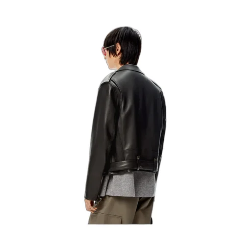 Loewe Zip-Up Long Sleeved Leather Biker Jacket
