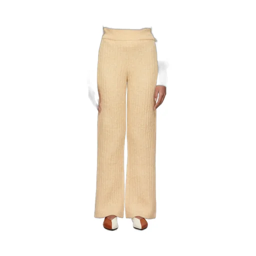 Ribbed-Knit Wool Trousers