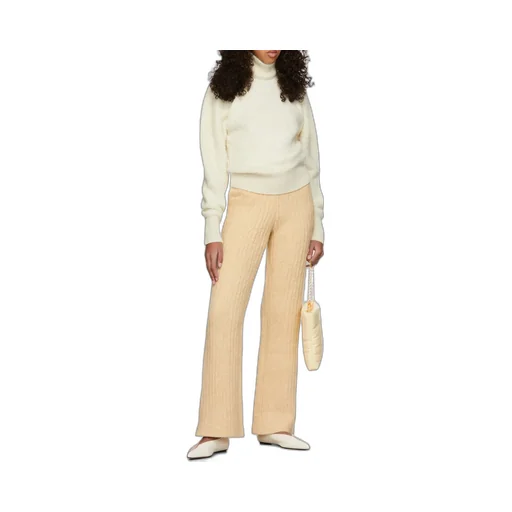 Ribbed-Knit Wool Trousers