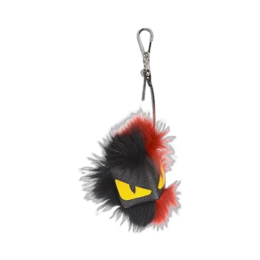 Eye Pattern Fox Fur Key Chain