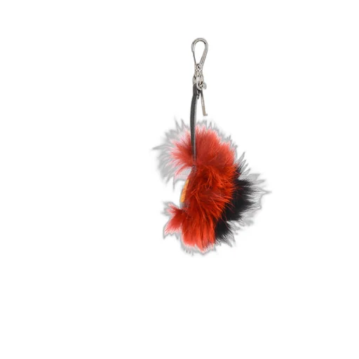 Eye Pattern Fox Fur Key Chain