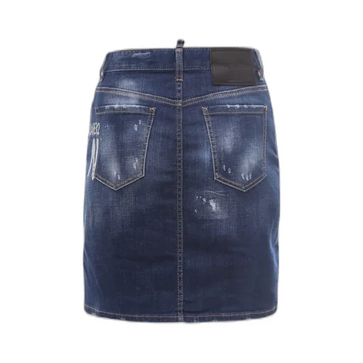 Logo-Print Denim Skirt