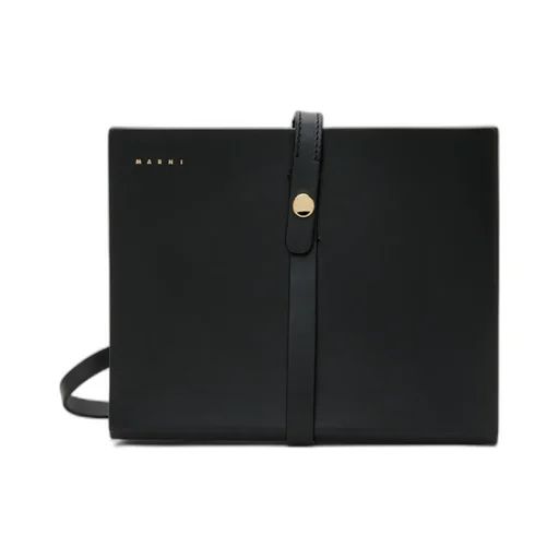 Calf Leather Strapped Clutch Bag