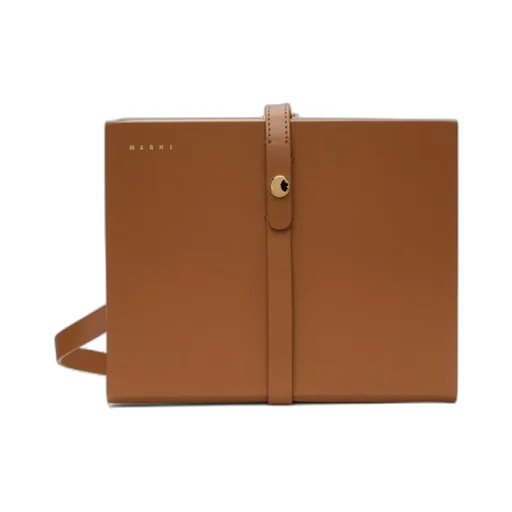 Calf Leather Strapped Clutch Bag