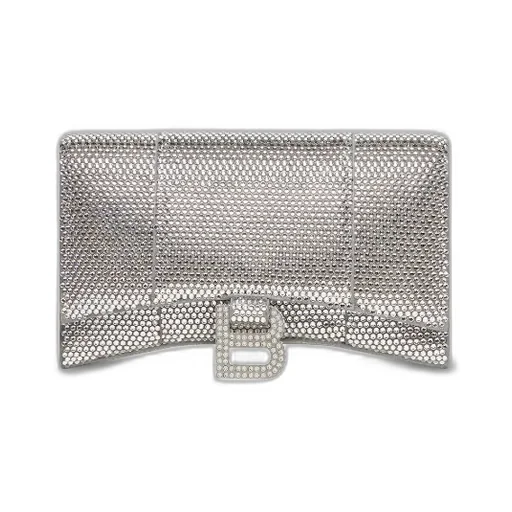 Portafoglio Hourglass Con Catena Con Strass Da Donna In Grigio
