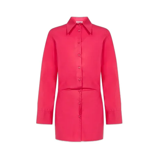 Wide-Sleeve Cotton Shirt Dress