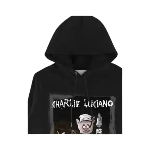Black Three Pigs Hooded Sweater
