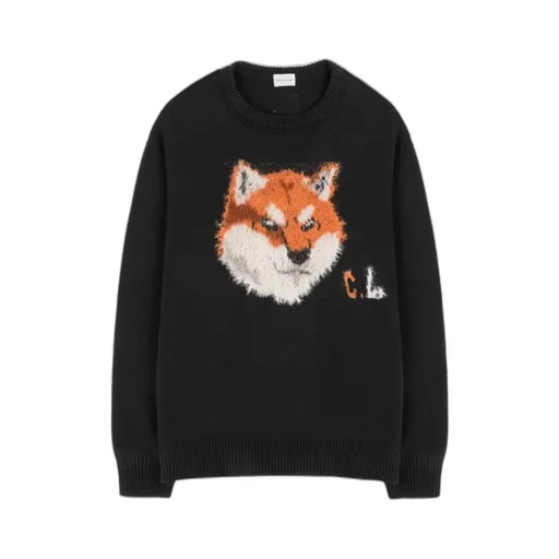 Black Fox Pattern Pullover