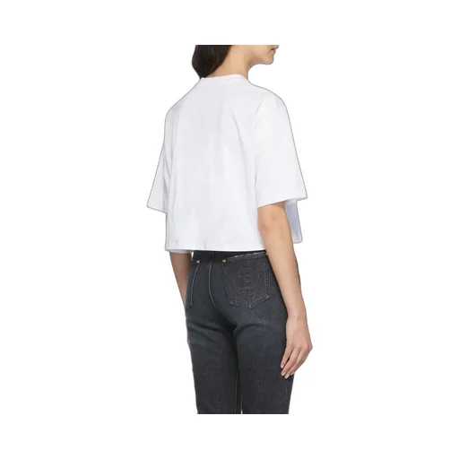 Balmain Logo Printed Cropped T-Shirt