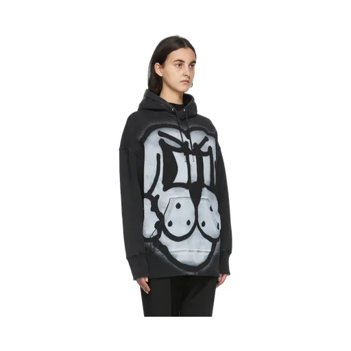 Oversize Graphic-Print Hoodie