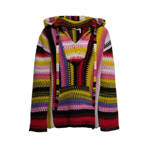 Cashmere-Wool Blend Hooded Top