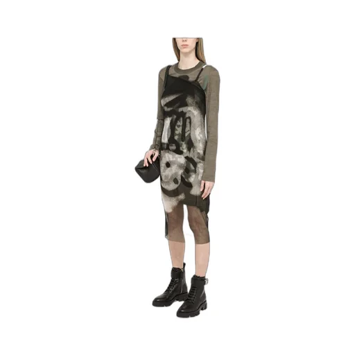 Graphic-Print Long-Sleeve Dress
