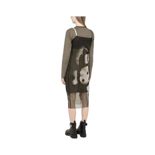 Graphic-Print Long-Sleeve Dress