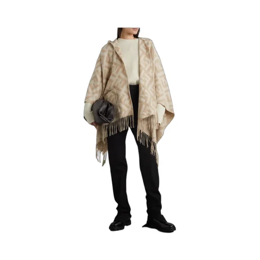 Beige Cashmere Poncho